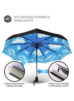 Rylan Umbrella Automatic Open Travel Umbrella with Wind Vent,Umbrella big size for men, Umbrella for girls, Umbrellas for rain,Windproof Umberalla Large for Man,Women(Blue Sky) - pzsku/ZBEABD38BAAD106561C9FZ/45/_/1738305941/b8ac9025-5b4a-4453-9492-b4f750af0530