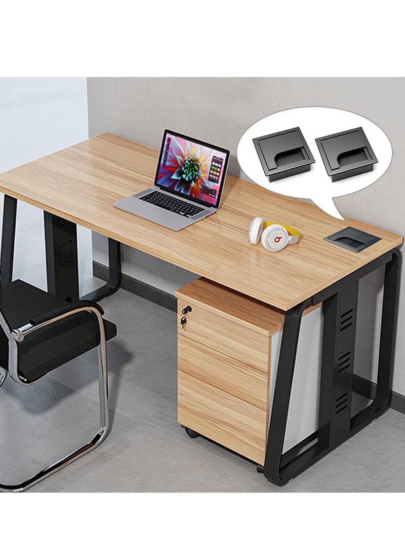 Sylqvxh Desk Cable Hole Cover, 6 PCS Square Cable Hole Cover ABS Desk Grommet, Desk Cable Cord Cover with Brush, Wire Organizer, Desk Cord Grommets Wire Cable Hole Cover for Office - Image 5