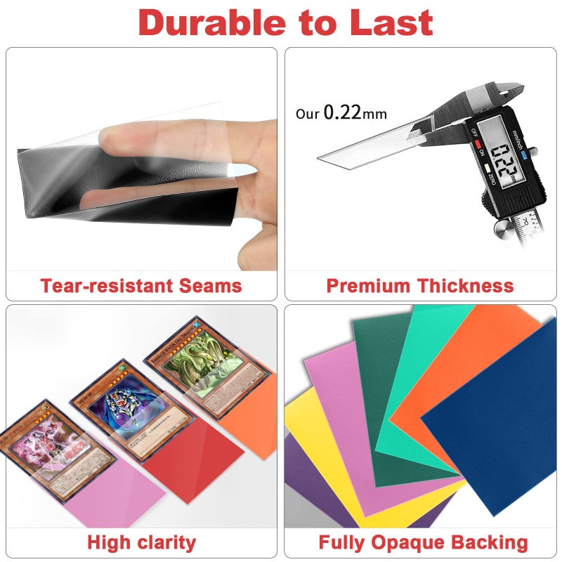 Fabmaker Ruby Yu-gi-oh Card Sleeve 200 Pack, Japanese Small Card Sleeves Photocard Sleeves Yu-gi-oh Sleeves, Back textured Perfect Shuffling, Protect Your Japanese Sized Trading Cards Kpop Photocard Never Tear - Image 3