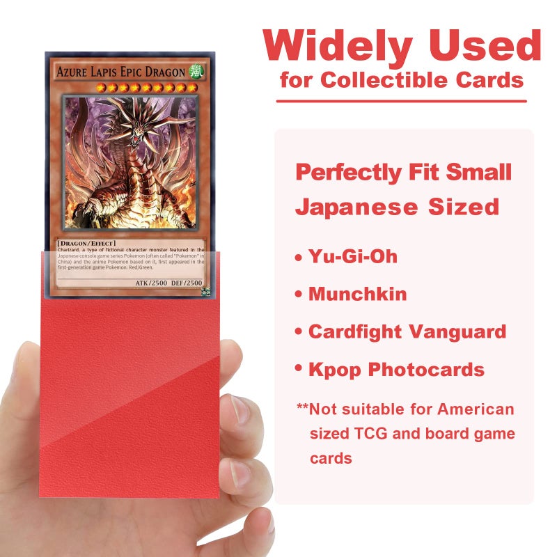 Fabmaker Ruby Yu-gi-oh Card Sleeve 200 Pack, Japanese Small Card Sleeves Photocard Sleeves Yu-gi-oh Sleeves, Back textured Perfect Shuffling, Protect Your Japanese Sized Trading Cards Kpop Photocard Never Tear - Image 5