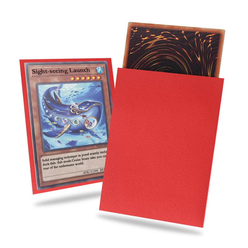 Fabmaker Ruby Yu-gi-oh Card Sleeve 200 Pack, Japanese Small Card Sleeves Photocard Sleeves Yu-gi-oh Sleeves, Back textured Perfect Shuffling, Protect Your Japanese Sized Trading Cards Kpop Photocard Never Tear - Image 1