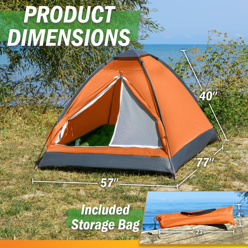 Wakeman 2 Person Camping Tent with Rain Fly and Carrying Bag â€“ Lightweight Outdoor Pop Up Tents for Camping Essentials, Music Festivals, Backpacking, Hiking, or Beach Shelter by Wakeman Outdoors - Image 2