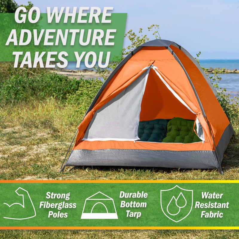 Wakeman 2 Person Camping Tent with Rain Fly and Carrying Bag â€“ Lightweight Outdoor Pop Up Tents for Camping Essentials, Music Festivals, Backpacking, Hiking, or Beach Shelter by Wakeman Outdoors - Image 3