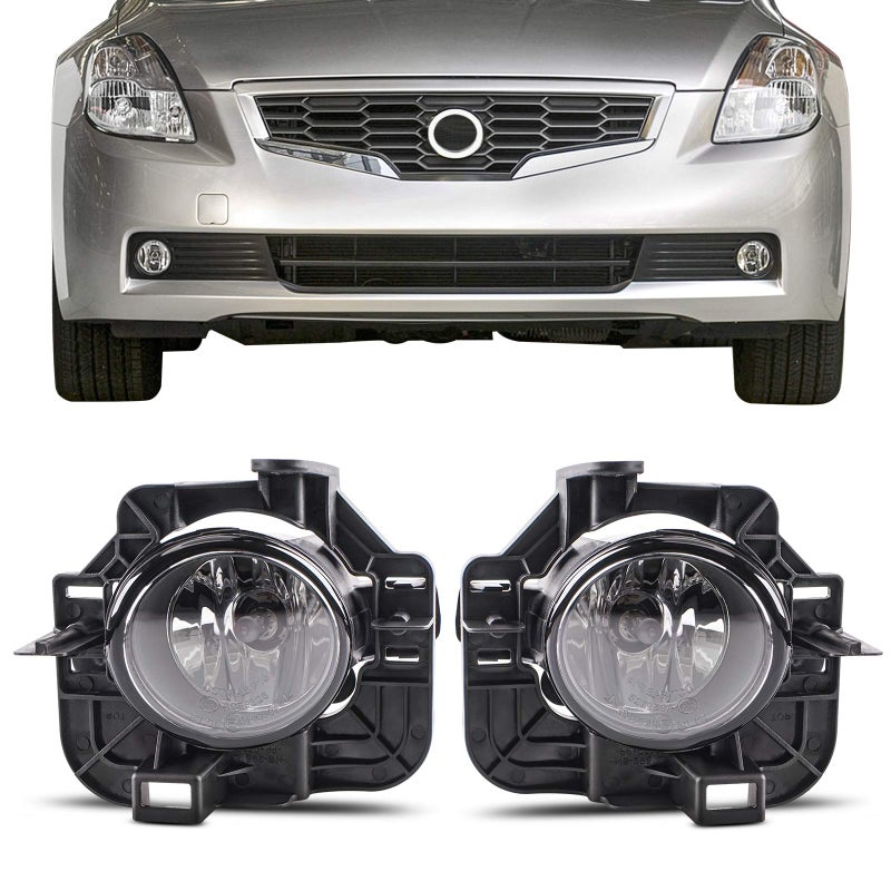 DLAA Fog Lights For Nissan Altima 2007 2008 2009 Fog Lamps Assembly Replacement Clear Lens OE Style