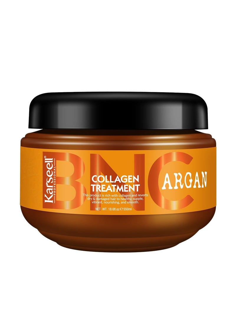 Karseell Karseell BNC Collagen Hair Treatment Deep Repair Conditioning Argan Oil Collagen Hair Mask Essence for Dry Damaged Hair All Hair Types 550ml  - Image 1