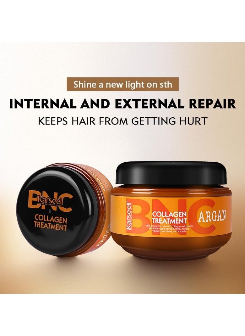 Karseell Karseell BNC Collagen Hair Treatment Deep Repair Conditioning Argan Oil Collagen Hair Mask Essence for Dry Damaged Hair All Hair Types 550ml  - Image 4