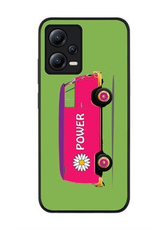 Rugged Black edge case for Poco X5 / Redmi Note 12 5G Slim fit Soft Case Flexible Rubber Edges Anti Drop TPU Gel Thin Cover - Flower Power