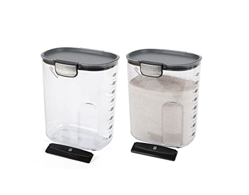 Progressive International ProKeeper+ Clear Plastic Airtight Food Baker's Kitchen Storage Organization Container Canister Set with Magnetic Accessories, 2- Piece Set (Flour 4-Quart) - Image 1