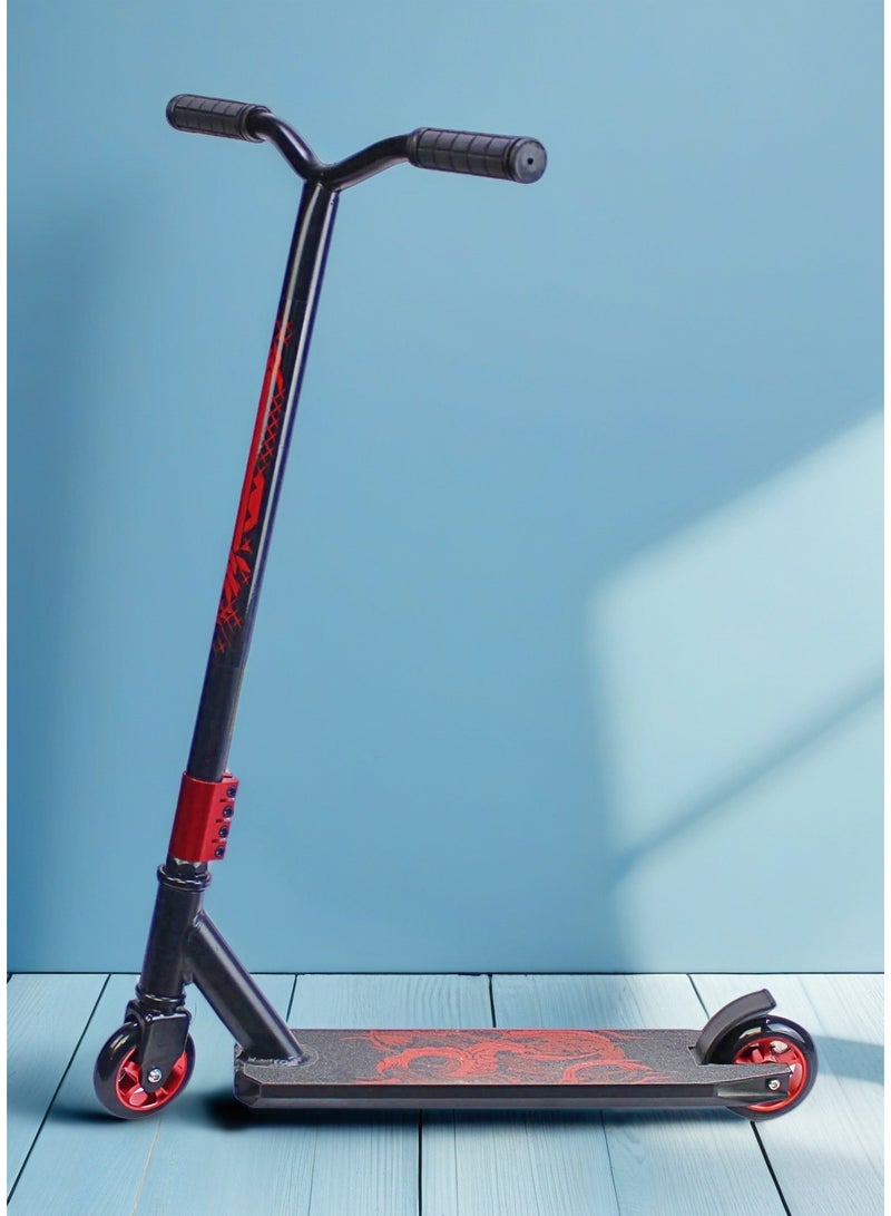 EASY FUTURE 2 Wheels Stunt Scooter for Tricks with Aluminium Grip Tape Deck, Steel Brake, Wide T-Tube Handlebars, 110 mm Aluminium Wheels, Lightweight 360 Degree Stunts – Pro Scooter. For Beginner and Intermediate Level - Image 1