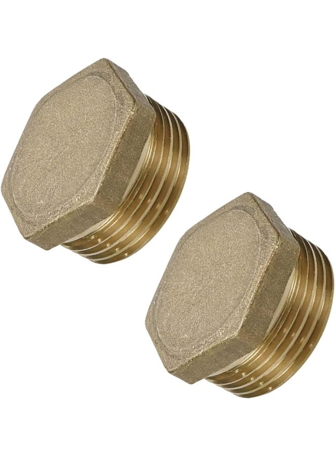 Royal Apex 2Pcs Set Brass Multi Purpose Hose Fittings With Bsp Thread For Plumbing Gas Hot Water Pipe Connector Pneumatic Etc Male Endcap 1/2 Inch - Image 1