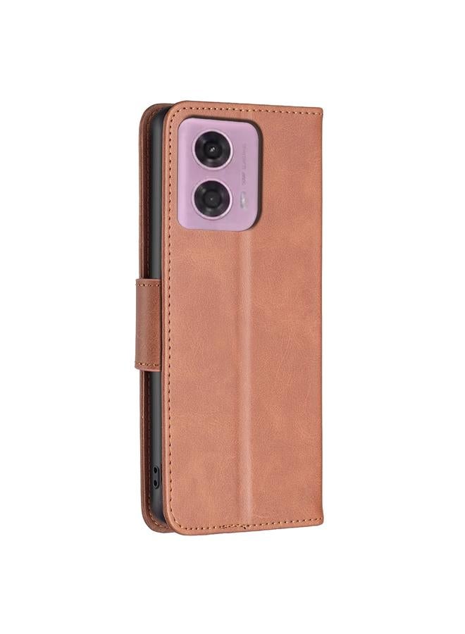اس-توب جراب لهاتف Motorola Moto G24 / E14 / G04، جراب هاتف قابل للطي من جلد الحمل بلون نقي - Image 3