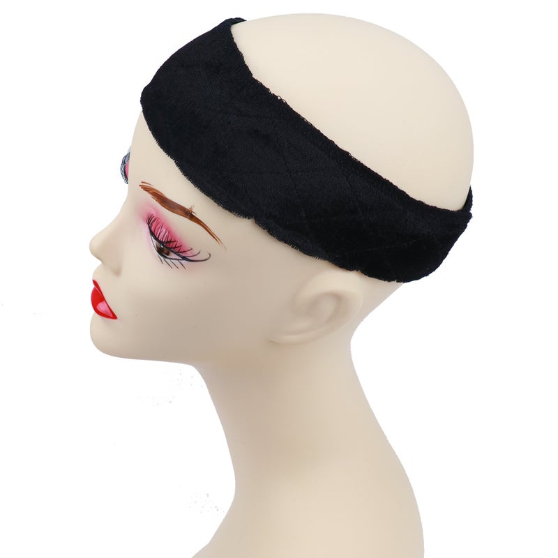 gexworldwide GEX Beauty Flexible Velvet Wig Grip Scarf Head Hair Band Wig Band Adjustable Fastern (Dark Black) - Image 2