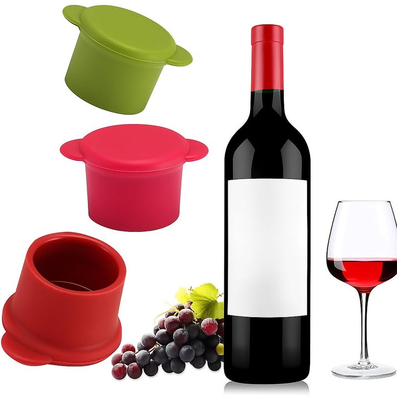 Vitrix Kitchenware Wine Bottle Caps - Silicone Bottle Covers - Air-Tight Vacuum Seal - Wine Gifts for Women - Set of 4 - Image 1