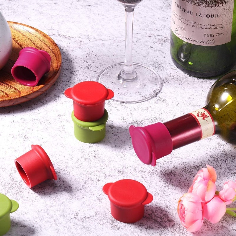 Vitrix Kitchenware Wine Bottle Caps - Silicone Bottle Covers - Air-Tight Vacuum Seal - Wine Gifts for Women - Set of 4 - Image 2