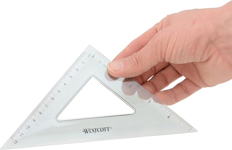 Westcott مجموعة مسطرة مثلثية من ويستكوت (KT-90) - عبوة من 2 مسطرة شفافة للقياس الدقيق - Image 2