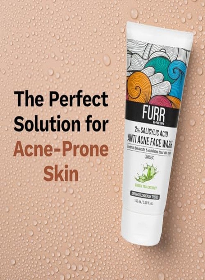 FURR Anti Acne Face Wash For Men & Women - 100ml With Green Tea | Face Wash For Men & Women | Reduces Redness | 2% Salicylic Acid | Exfoliates Dead Skin Cells | Paraben Free | Pack of 2 - Image 3