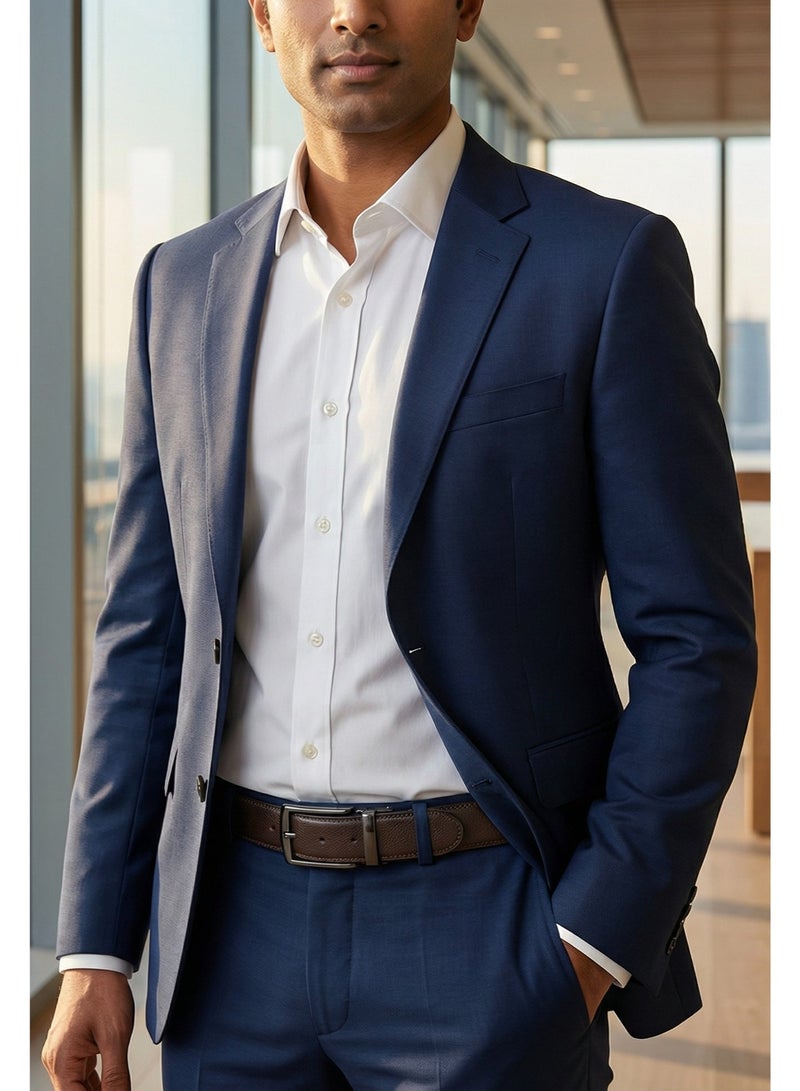 AuliceVerse Classic brown leather automatic buckle men's belt, made of high-quality leather and alloy buckle, simple and fashionable - Image 4