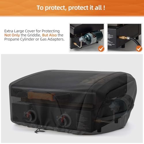 NOELIFE Griddle Cover for Blackstone 22 inch Tabletop Griddle with Hood, Propane Fuel Cylinder Can Be Covered Completely, Waterproof Grill Cover Outdoor BBQ Grilling Accessories (Cover Only) - Image 2
