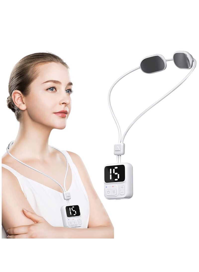 SYOSI Smart Neck Massager, Hanging Necklace Massager, Portable Massager Shoulder Relieve Cervical Spondylosis USB Charging for Travel Office 3 Temperature 4 Modes 15 Levels - Image 1
