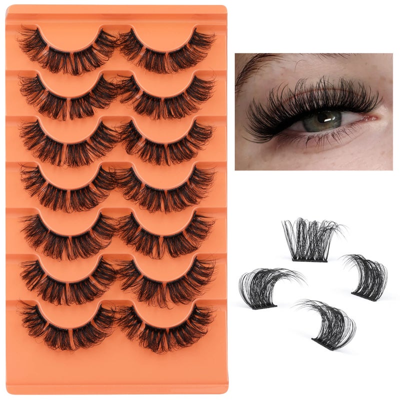 Eefofnn Full Cluster Lashes Natural Strips False Eyelashes Wispy Individual Lashes that Look Like Extensions 7 Pairs Multipack by Eefofnn - Image 2