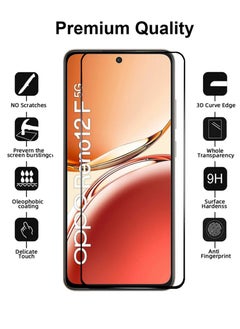 Generic For Oppo Reno 12F Screen Protector – Edge to Edge Tempered Glass Screen Protector, High Transparency, Delicate Touch, Anti-Explosion, Smooth Arc Edges, Easy Installation  - Image 2