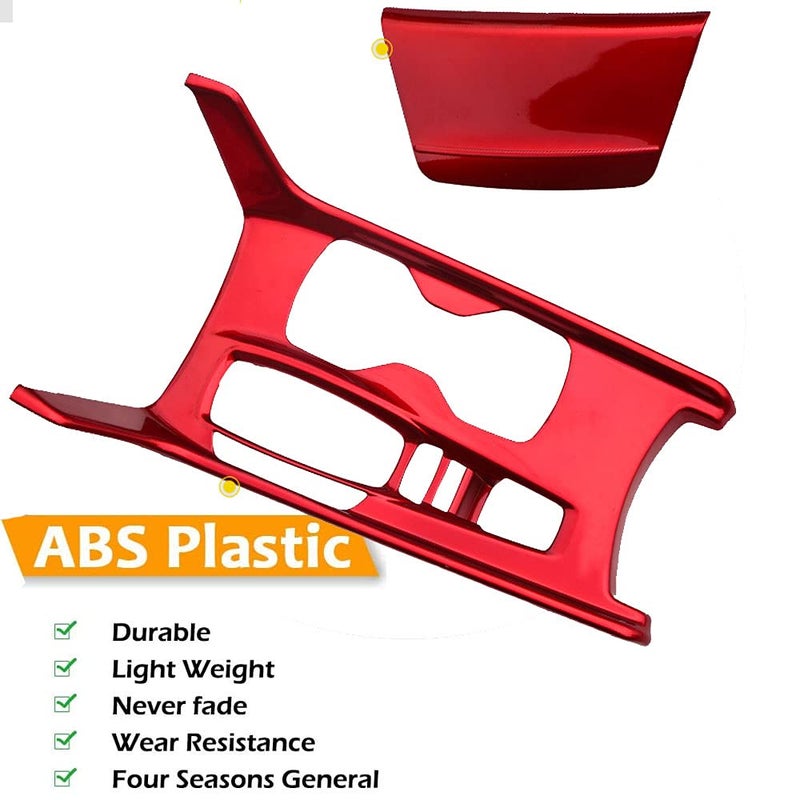 LEXLEY 2Pcs Red Style Gear Shift Frame Console Panel Trims Cover Cup Holder Decor Decal Compatible with Honda Accord 2018 2019 2020 2021 2022,Not Fit Hybrid (With gear lever) - Image 5