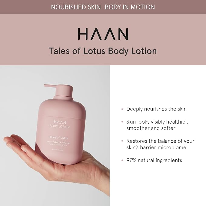 Haan Moisturizing Body Lotion For Men and Women | Healthier, Smoother, and Softer Skin | Paraben & Silicon Free | Hydrating Body Lotion for all skin types. Tales of Lotus scent - 8.5 Fl. Oz. - Image 2
