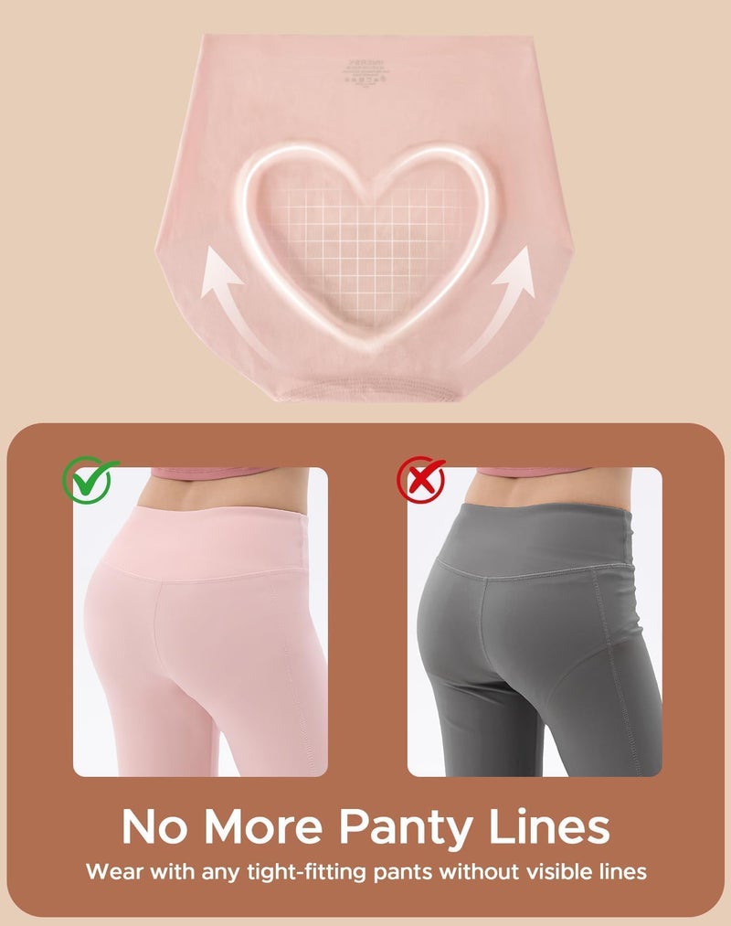 INNERSY Women's High Waist Seamless Underwear No Show Panties Full Coverage Briefs 3-Pack(2X-Large, Black/Brick Red/Nude) - Image 2