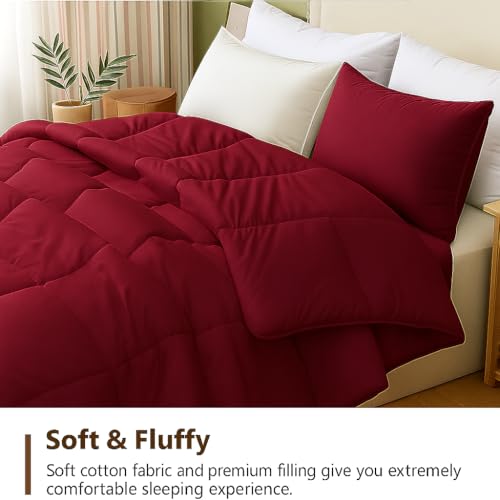 Bhoomi Impex Bed Comforter - Double Size - Ivory 300 GSM Quilt Blanket Rajai – Winter Warm Down Alternative Duvet Insert with Corner Ties - Image 3