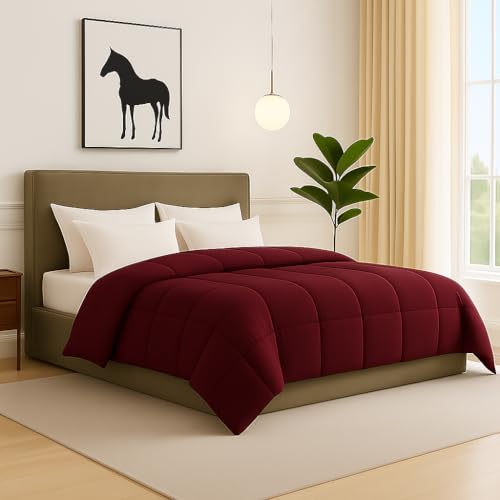Bhoomi Impex Bed Comforter - Double Size - Ivory 300 GSM Quilt Blanket Rajai – Winter Warm Down Alternative Duvet Insert with Corner Ties - Image 1