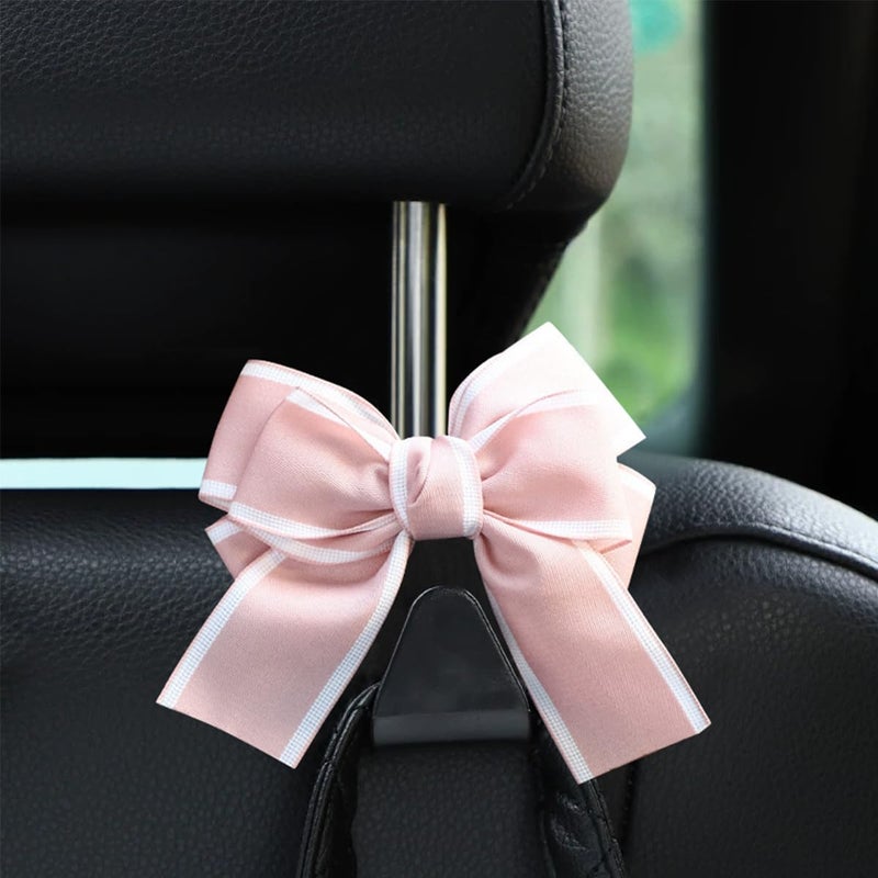 Mandark 2PCS Car Seat Headrest Hooks, Cute Bow Vehicle Hooks for Purses and Bags, Automotive Purse Hook Hanger Interior Decoration Accessories, Universal for SUV, Sedan, Truck (Pink Line) - Image 5