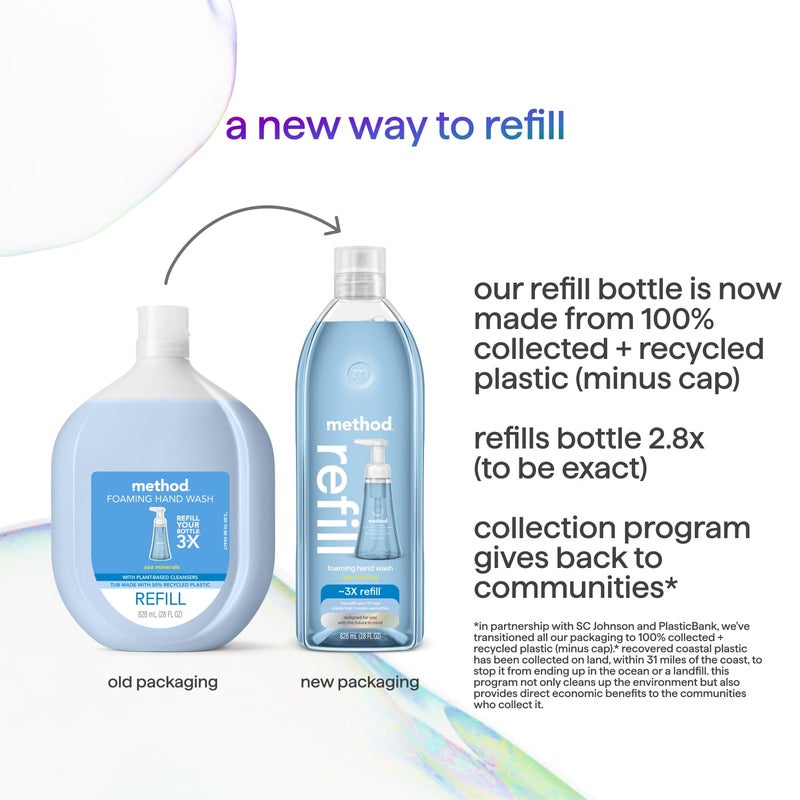 Method Foaming Hand Soap Refill, Sea Minerals, Recyclable Bottle, 28 oz, (Pack of 1) (Packaging May Vary) - Image 5