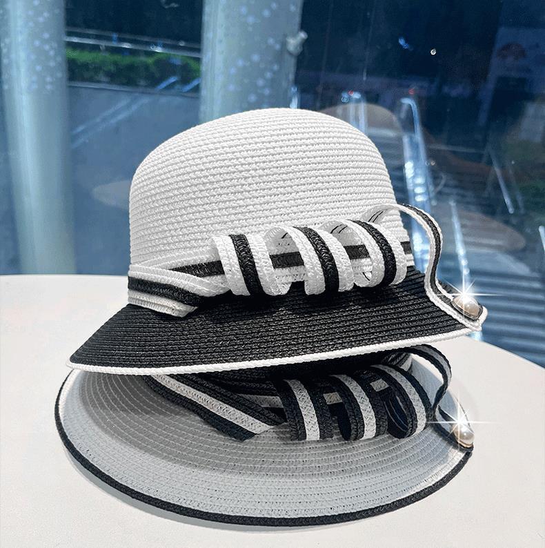 UV Protection Straw Hat Wide Brim Sun Visor Woven Straw - Image 2