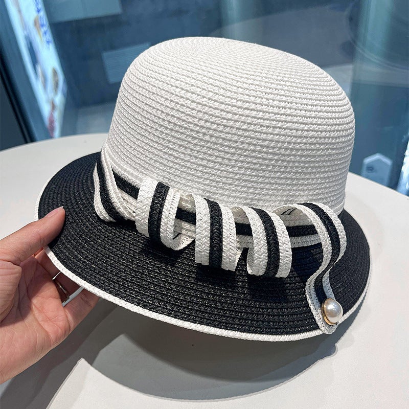 UV Protection Straw Hat Wide Brim Sun Visor Woven Straw - Image 1