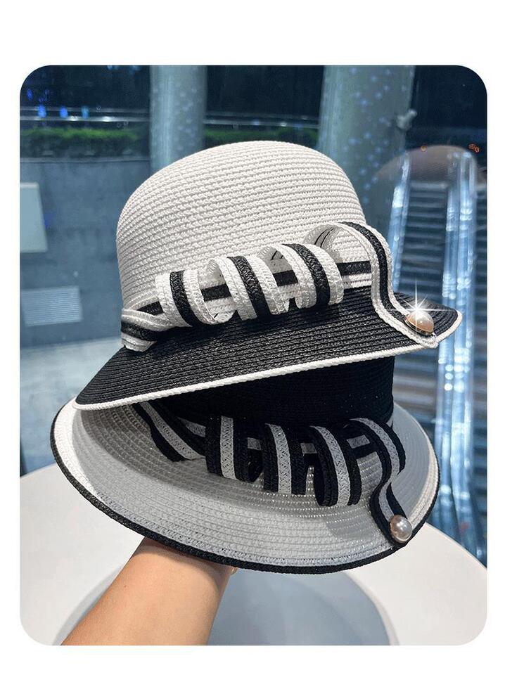 UV Protection Straw Hat Wide Brim Sun Visor Woven Straw - Image 4