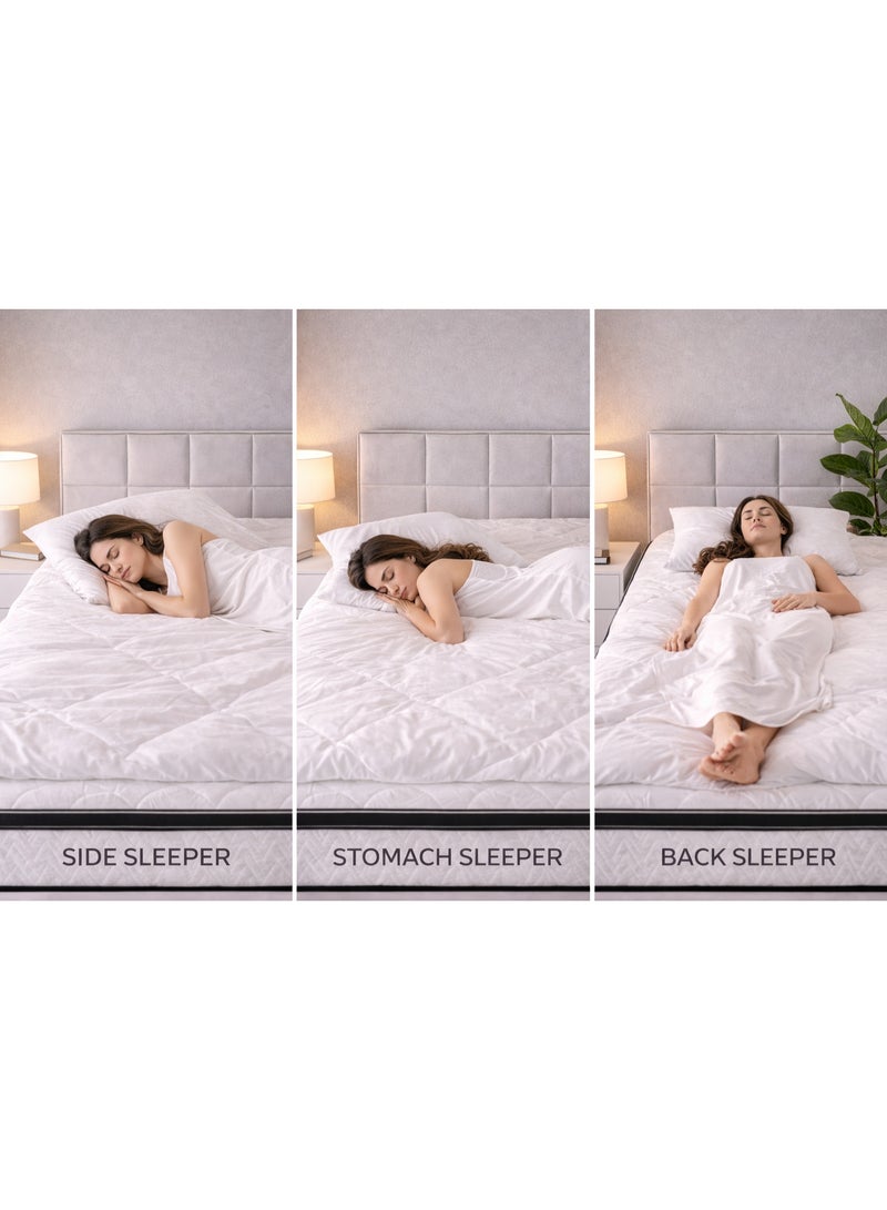 ريكسال هوم مرتبة Rexal Home Velvet Vista بزنبركات بونيل متوسطة الصلابة – سماكة 30 سم، سطح علوي مبطّن ناعم، قماش قابل للتنفس، راحة يومية، مقاس فردي 190 × 100 سم - Image 4