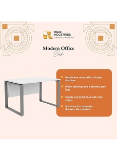 RIGID Wooden Office  Workstation Grey 75x120x60cm  - Image 3