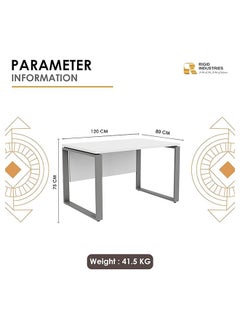 RIGID Wooden Office  Workstation Grey 75x120x60cm  - Image 4