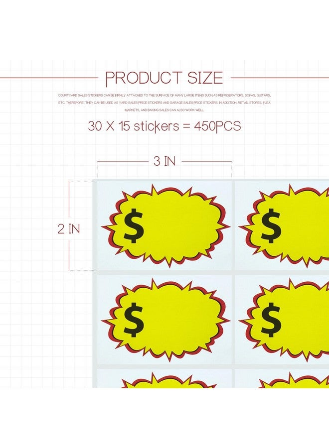 Septo 450 Pcs Garage Sale Stickers,2"x3" Yard Sale Price Stickers with Blank Writing Space Removable Rummage Sale Stickers Price Tag Stickers for Flea Markets Yards Sales and Estate Sales - Image 2