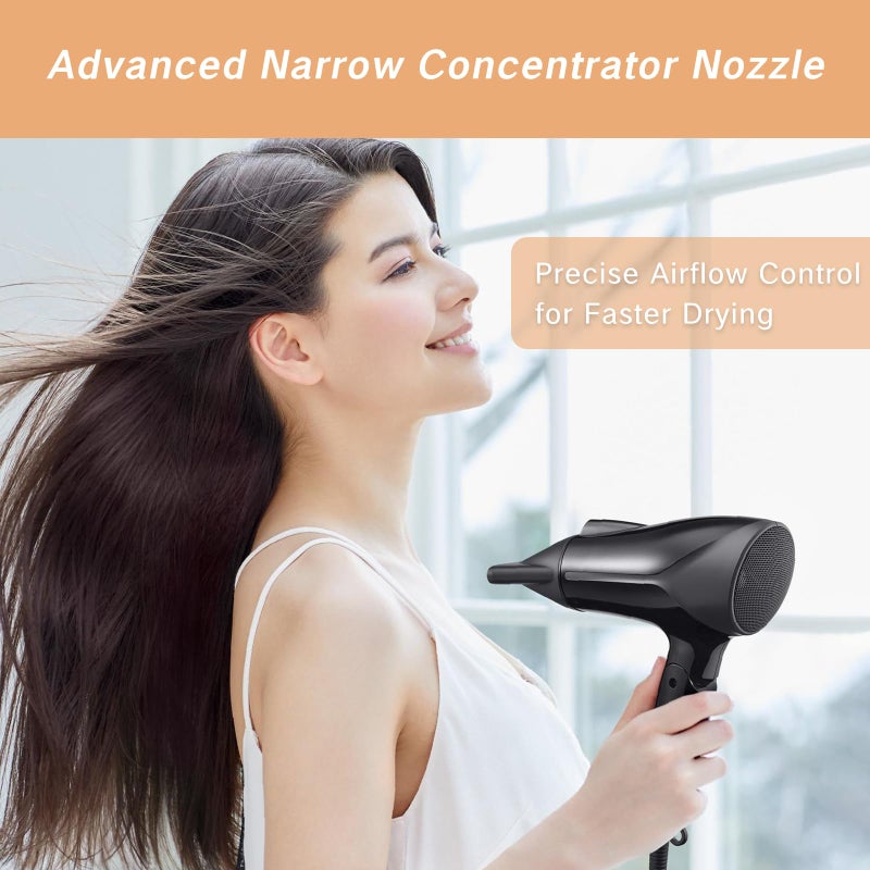 YAFIYGI مجموعة ملحقات مجفف الشعر YAFIYGI 2 قطعة بلاستيك أسود مع مشط تركيز وموزع هواء استبدال ملحقات مجفف الشعر للاستخدام في الصالونات والمنازل - Image 3
