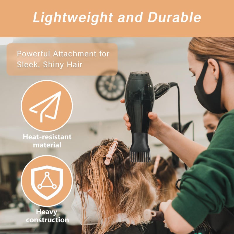 YAFIYGI مجموعة ملحقات مجفف الشعر YAFIYGI 2 قطعة بلاستيك أسود مع مشط تركيز وموزع هواء استبدال ملحقات مجفف الشعر للاستخدام في الصالونات والمنازل - Image 2