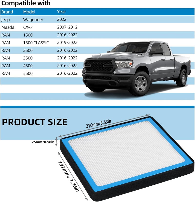 Parfyter Cabin Air Filter for RAM and Mazda - Image 5