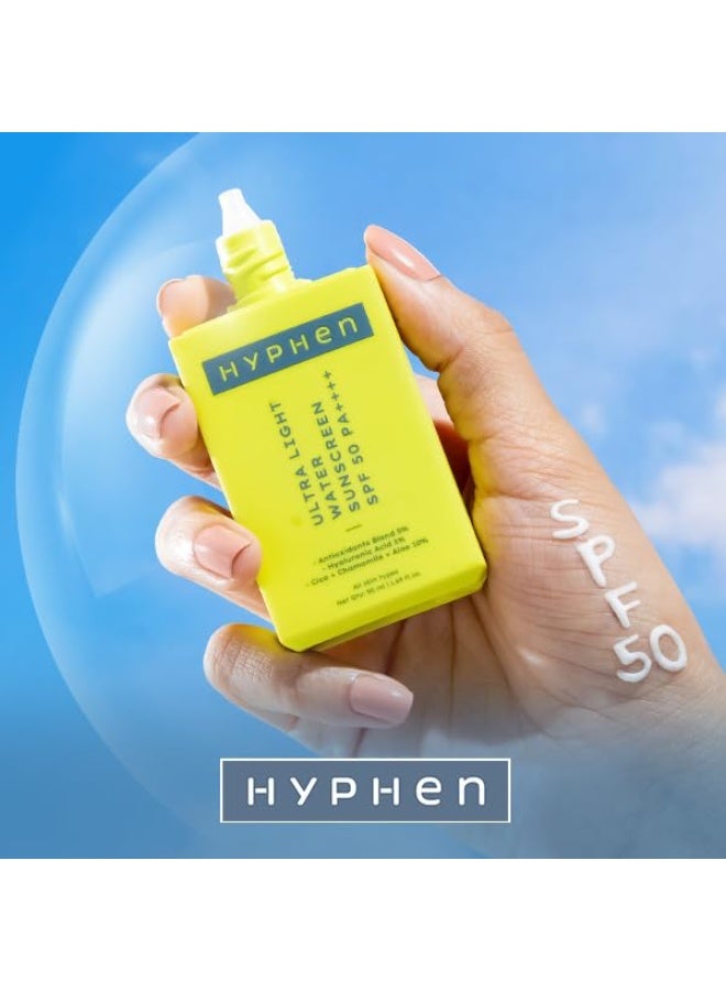 Hyphen All Skin 1% Hyaluronic Ultra Light Water Sunscreen Spf 50 Pa ++++|Broad Spectrum&Blue Light Protection|No White Cast|5% Antioxidants Niacinamide Vitamin E|Korean Sun Cream For Men Women|50Ml - Image 3
