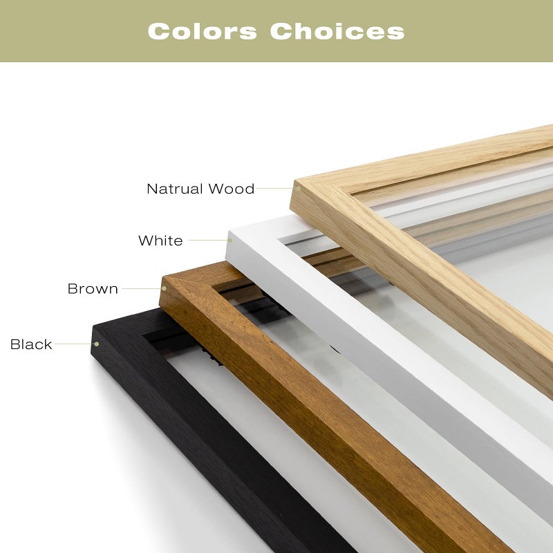 Frametory 16x20 Floating Picture Frame - Solid Wood Frame for Pressed Flower - Real Glass of Front - Use as 11x14 or 12x16 Picture Frame - for Wall Mount Display (Natural Wood, 1 Pack) - Image 5