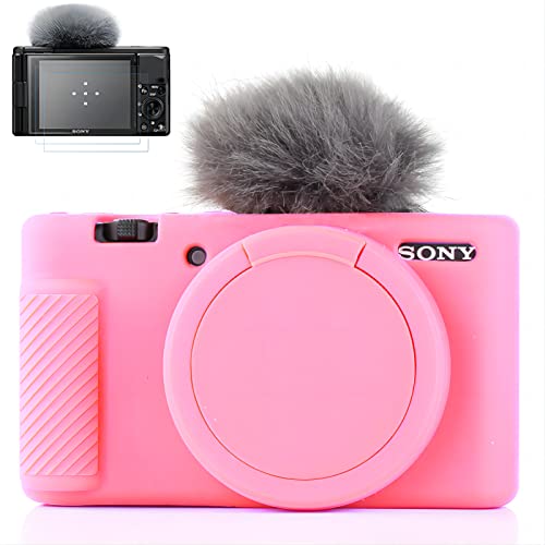 Yisau Camera Case for Sony ZV-1, Sony ZV1 Camera Case Digital Camera Anti-Scratch Slim Fit Soft Dslr Camera Sleeve with ZV1 Screen Protector (Pink) - Image 1