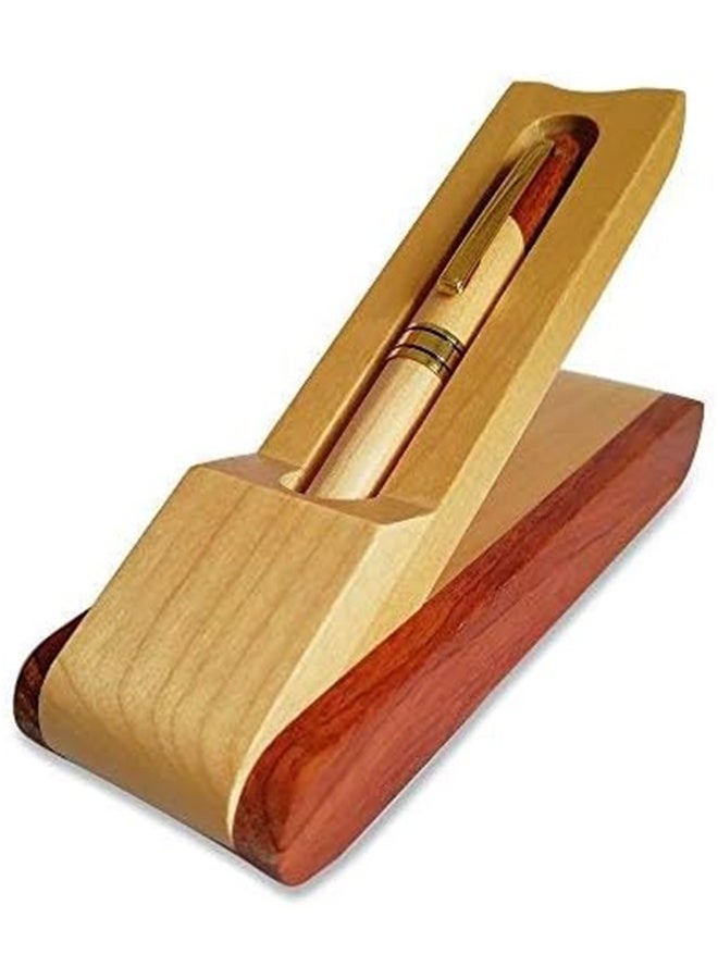 Luxury Wooden Ballpoint Pen Gift Set with Business Pen Case Display, Nice Writing Pen with Box and Gel Ink Refills Fancy Business Wood Pens Stand for Men Women Designer Cool Executive Pen - Image 5