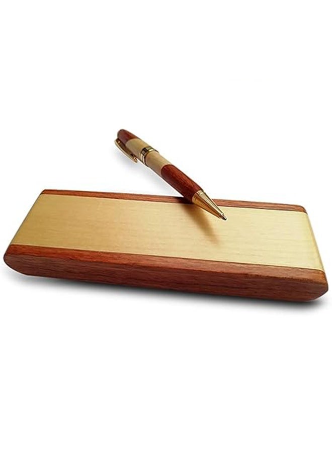 Luxury Wooden Ballpoint Pen Gift Set with Business Pen Case Display, Nice Writing Pen with Box and Gel Ink Refills Fancy Business Wood Pens Stand for Men Women Designer Cool Executive Pen - Image 2