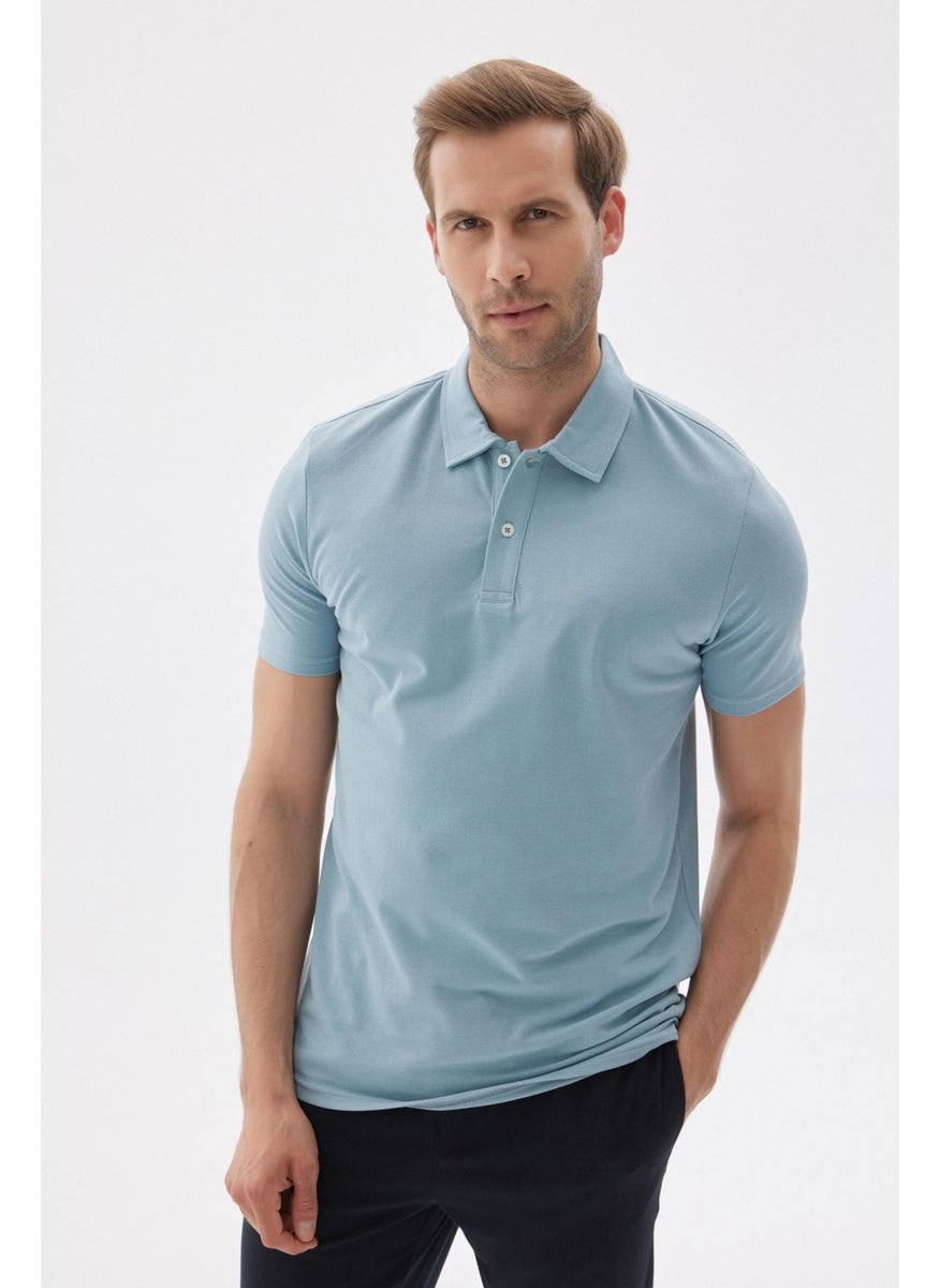 Odelon Men's Basic Polo Neck T-Shirt (Regular Fit) Mint  - Image 4