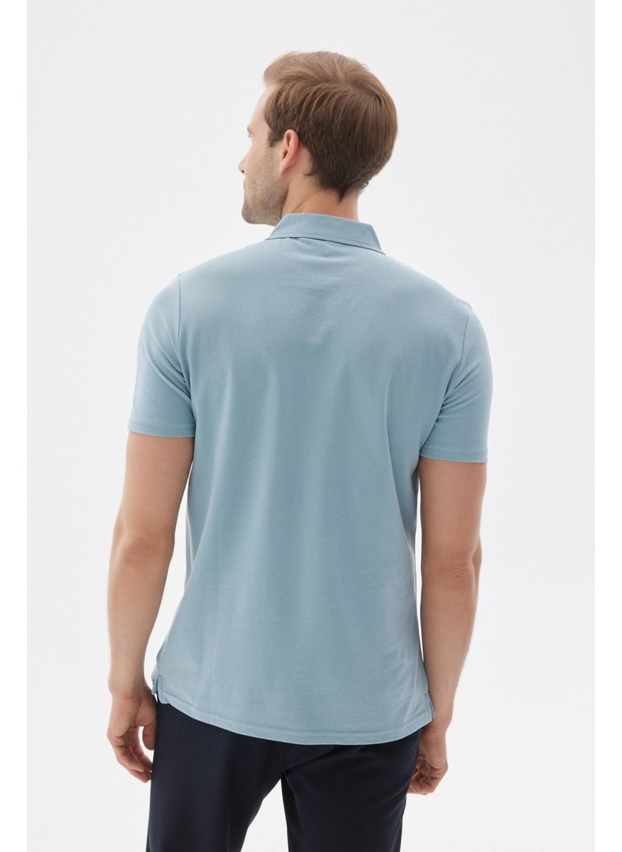 Odelon Men's Basic Polo Neck T-Shirt (Regular Fit) Mint  - Image 3