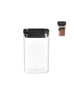Dunia Rectangular Black Fresh & Lock Chef Food Box - Grain | Cereal Container - 1.4Lt Volume with Airtight Lid - BPA-Free
